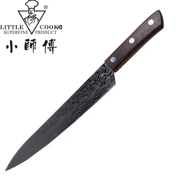 

9" Handmade Japanese Chef Knife Laser Damascus Pattern Carbon Forged Knives Full Tang Meat Cleaver Cooking Tools Accessories