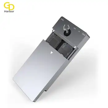 

M2 SSD Dual Way NVME Enclosure With One Key Clone Function M.2 to USB Type C 3.1 Double Bay NGFF PCIE M/B&M Key Disk Box