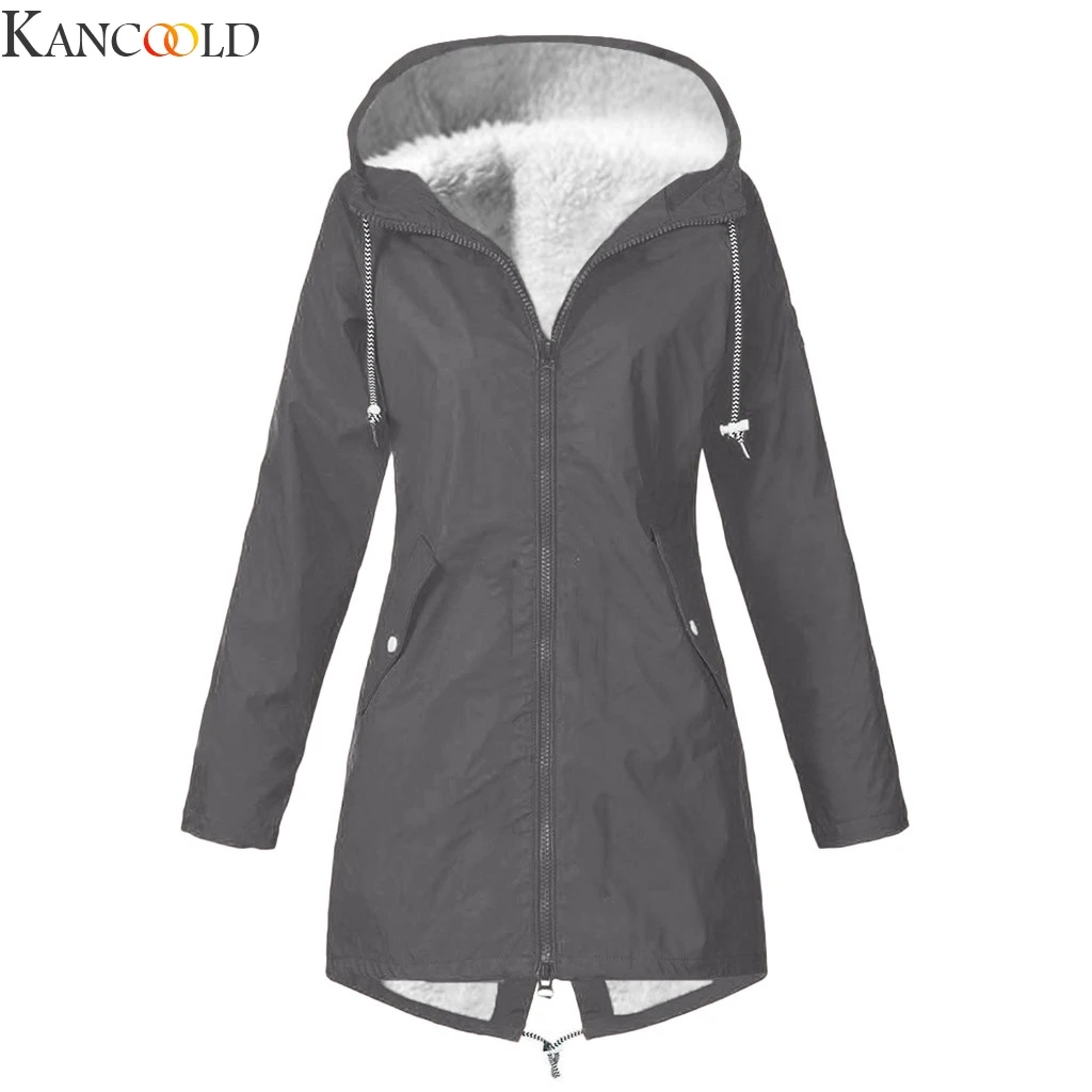 KANCOOLD, женские парки, зимние пальто с капюшоном, толстая хлопковая теплая Женская куртка, модное пальто средней длины, верхняя одежда размера плюс S-5XL