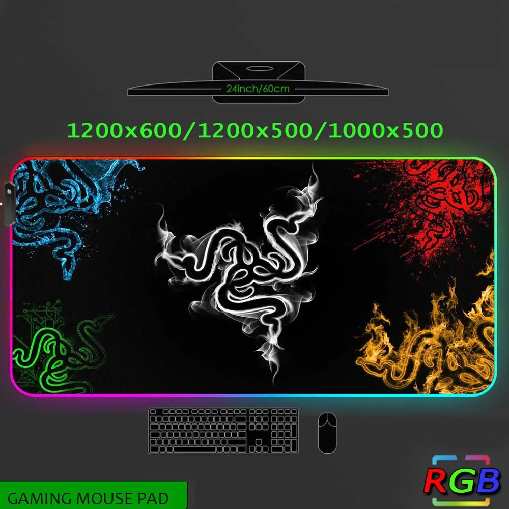 Razer Play Mat Huge 120x60 Rgb Led Mouse Pad Gaming Desk 1200x500