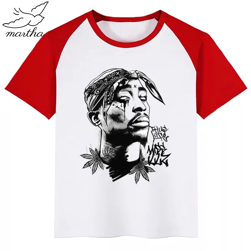 Tupac 2pac/новая футболка для мальчиков футболки для девочек с милым животным принтом детская Удобная футболка с круглым вырезом Одежда для мальчиков и девочек с короткими рукавами - Цвет: RedC