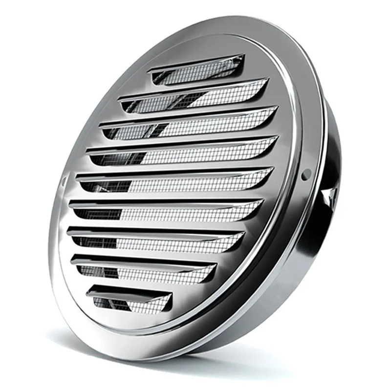 Duct-Cap Ventilation-System Grille Air-Outlet Wall Stainless-Steel Round Exterior 70-200mm