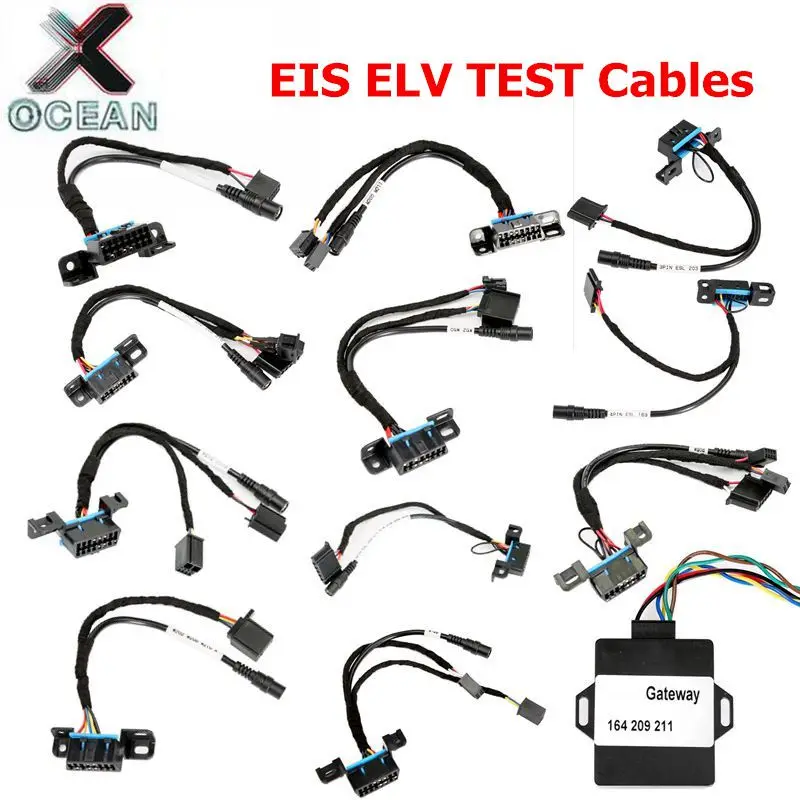 12 кабелей EIS ELV тестовые кабели для Mercedes Benz работает с VVDI MB BGA инструмент