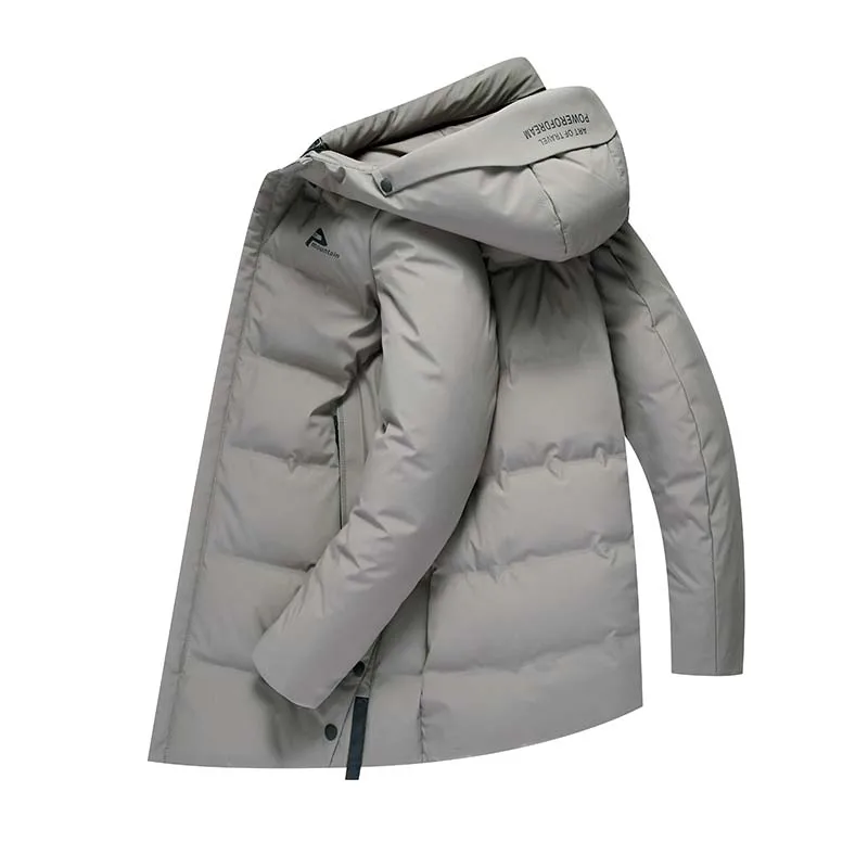 Зимний пуховик для мужчин, белый утиный пух, наполнитель пуховое пальто с капюшоном, верхняя одежда размера плюс, высокое качество, толстое теплое пальто 919