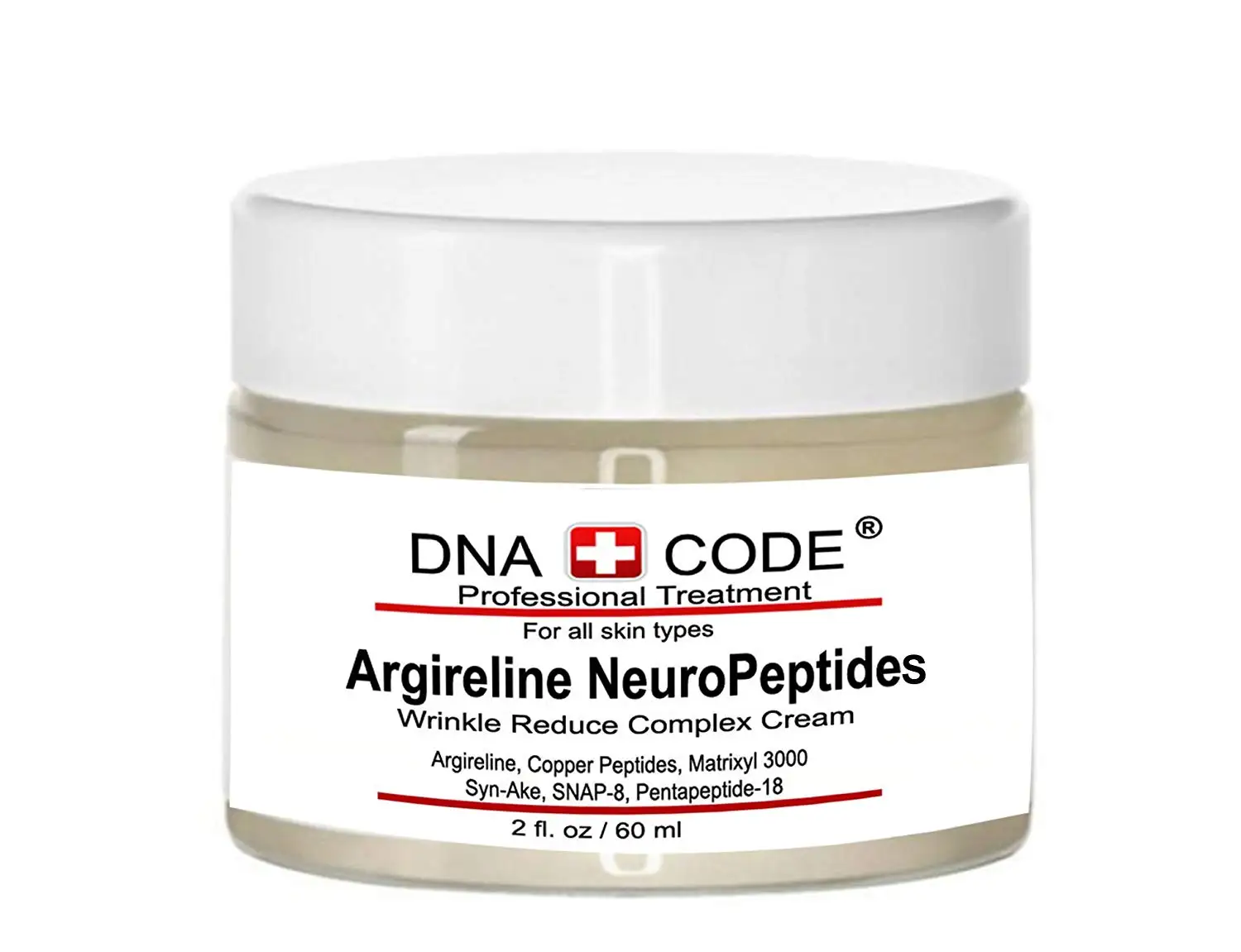 

DNA Code-No Needle Alternative-Argireline NeuroPeptides Wrinkle Reduce Cream w/Matrixyl 3000, Syn-Ake, SNAP-8, Copper Peptides