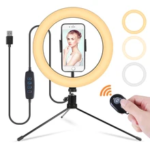 USB Selfie светодиодная Кольцевая вспышка портативная лампа для