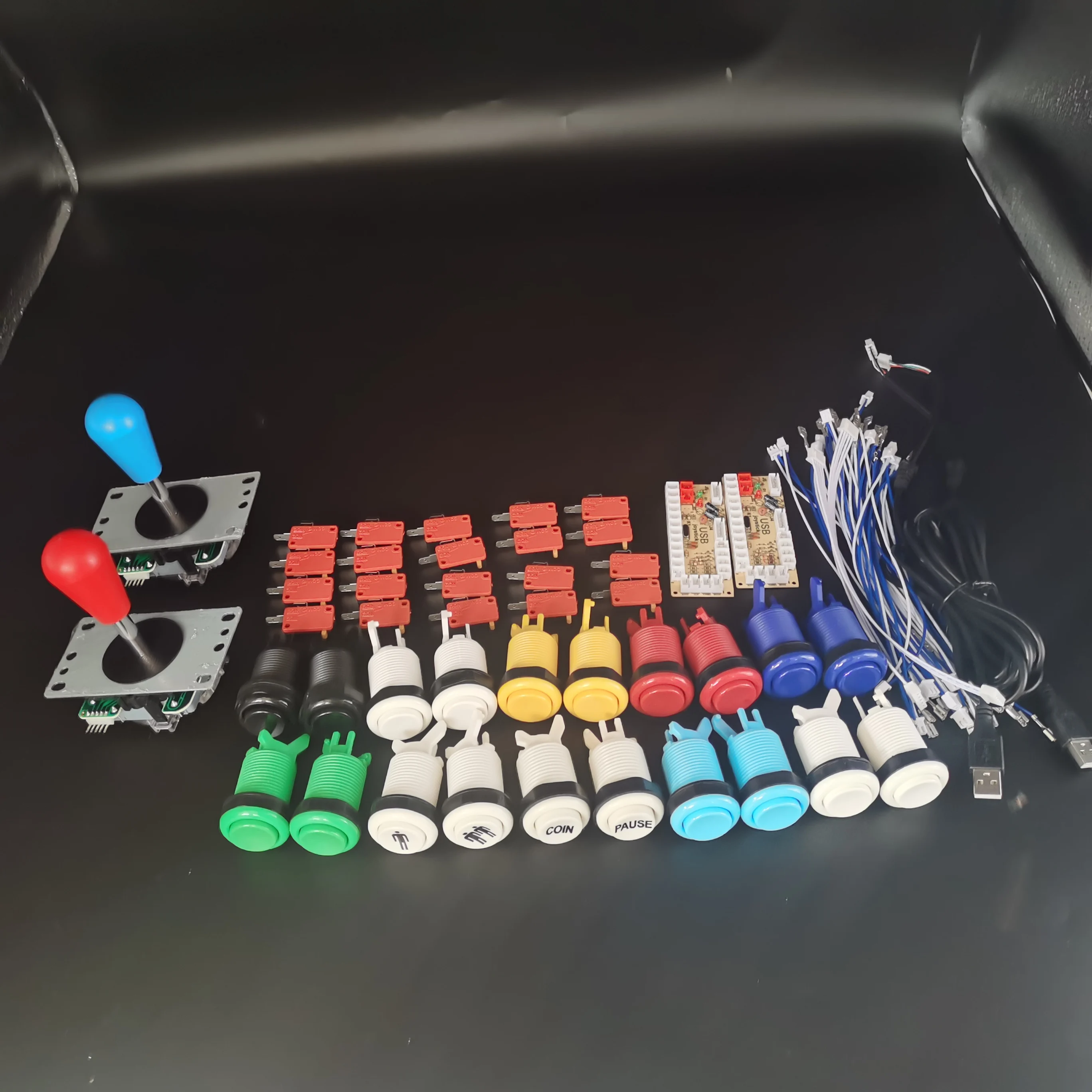 Комплект для 2 игроков Usb-кодировщик ПК Rasberry Pi Happ аркадный шкаф комплект