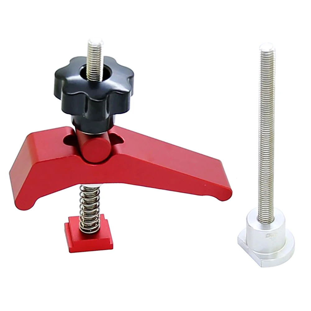 

Wood Working Quick Acting Hold Aluminum Alloy Down Clamp Table T-Slot T-Track Furniture Metal Clamp Set Woodwork Hand Tools