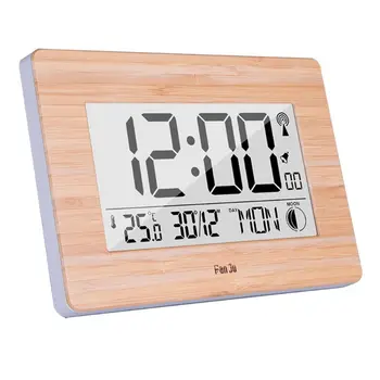 

Digital Wall Alarm Clock LCD Display Large Number Time Temperature Calendar Desktop Clock Modern Design Home Decor
