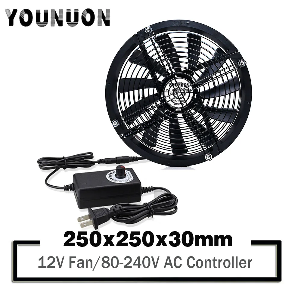 Caixa do Computador Server Cooler Ventilador de Refrigeração do Computador ac 80v240v Controlador de Velocidade 250 mm 25cm dc 12v dc Feminino 250×30 mm