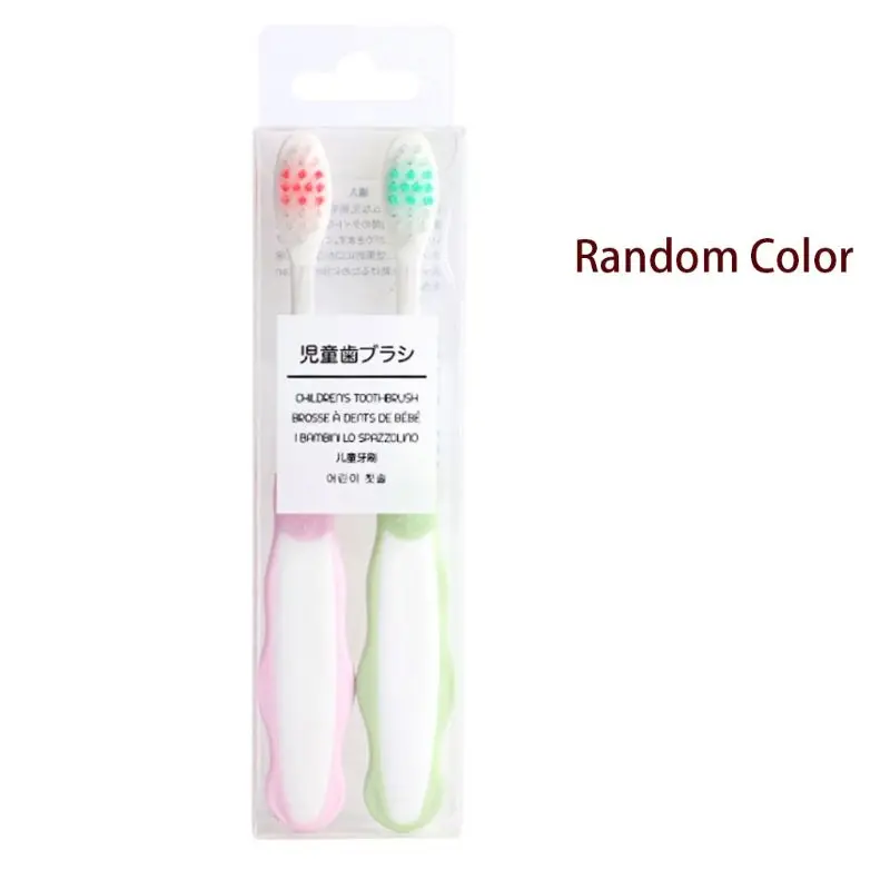 2 шт./компл. детей Зубная щётка мягкие щетинки зубной щетки рукоятка покрыта нескользким материалом Детские тренировочные электрическая зубная щетка очистки все вокруг рта От 3 до 6 лет путешествия Портативный