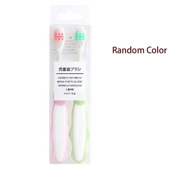 

2Pcs/Set Children Toothbrush Soft Bristles Non-Slip Handle Kids Training Tooth Brush Clean All-Around Mouth 3-6T Travel Portable