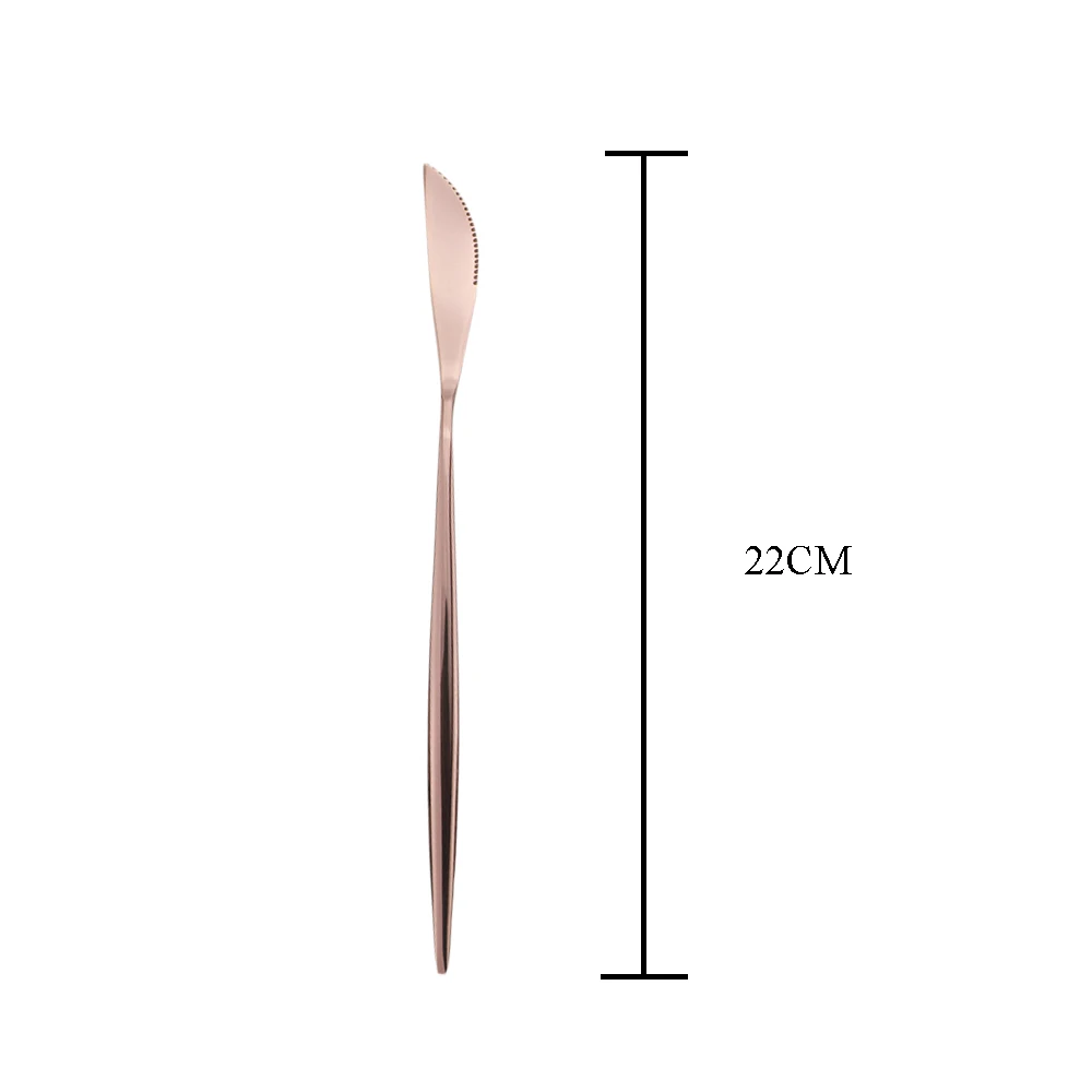 Rose Dinner Knife 4 шт черный набор посуды 18/10 столовые приборы из нержавеющей стали Радужный набор посуды нож вилка ложка набор серебряных изделий набор столовой посуды для кухни - Цвет: Rose Dinner Knife