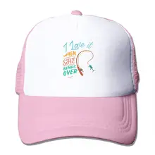 Я люблю, когда она сгибается Над сеткой бейсболки унисекс стиль водителя грузовика шляпа розовый