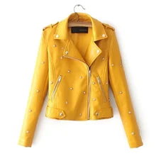 VITIANA женская черная куртка из искусственной кожи осень женская кожаная куртка с длинными рукавами и заклепками на молнии женские Байкерские Куртки s Moto