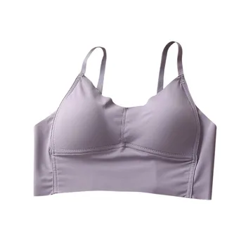 

Ladies Ice Silk Soft And Thin Bra Wireless Adjustable Shoulder Strap Soft Comfortable Sleep Underwear