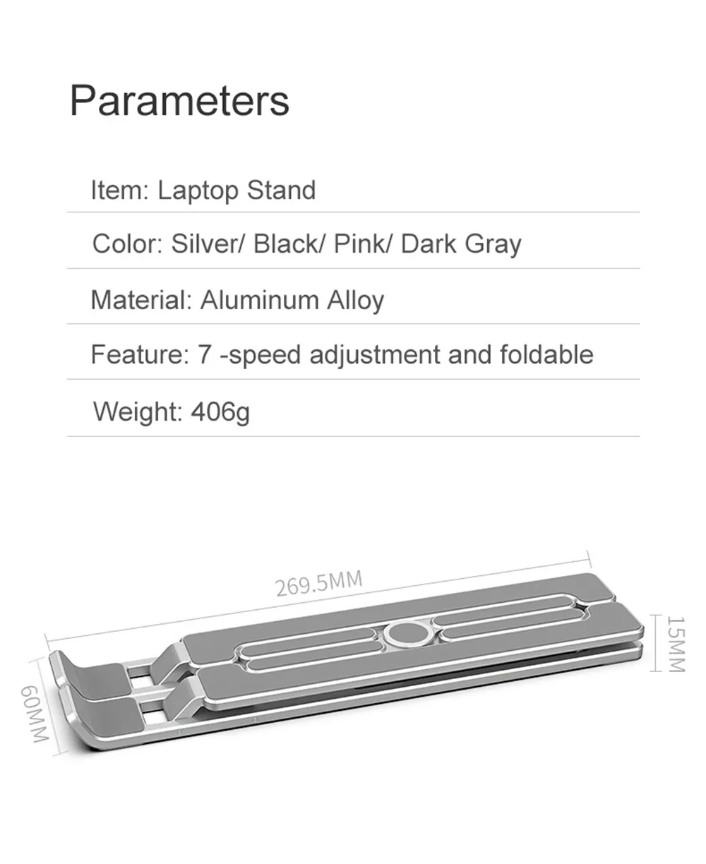 Портативный 11-17 дюймов подставка для ноутбука Складная подставка для ноутбука держатель для Macbook lapнастольного компьютера из алюминиевого