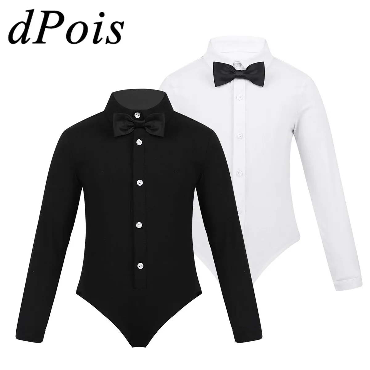 Dance Dress DPOIS Latin Dance Dress Contemporary Ballroom Sambo Dancing Dresses Uniform For Kids Boys Children Shirt Bodysuit Tops Costume