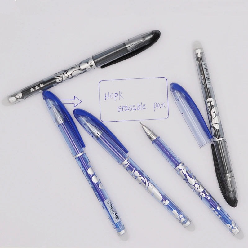 Erasable Pen Set Washable handle Blue Black Color Ink Writing Ballpoint Pens for School Office Stationery Supplies Exam Spare