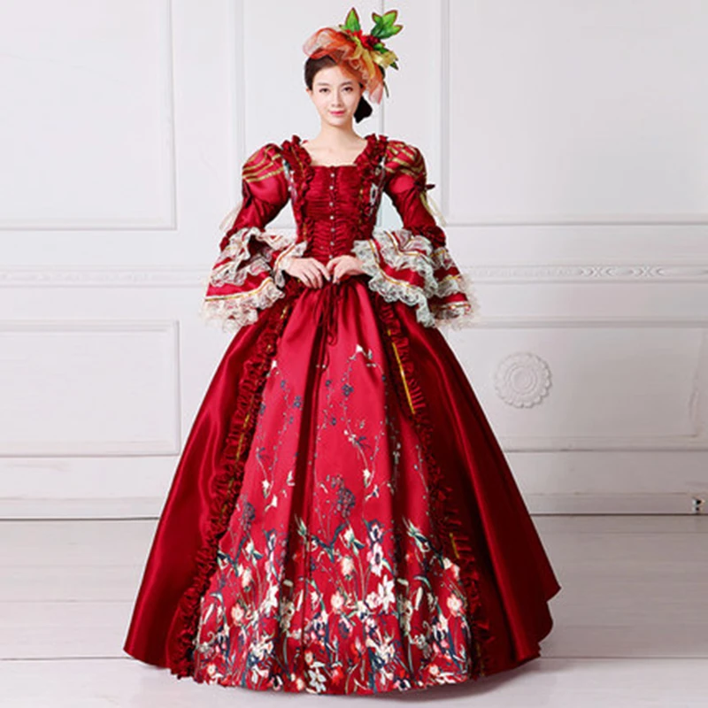 Ladies Medieval Renaissance Victorian Dresses Red Gold Masquerade Costumes Queen Ball Gowns For Ladies S 5xl Aliexpress
