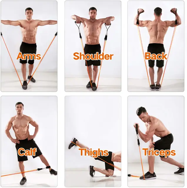 Resistance Bands Set Workout Exercise Fitness Gym Set Bands for Musle Training Physical Therapy Shape Body Workout From Home 5