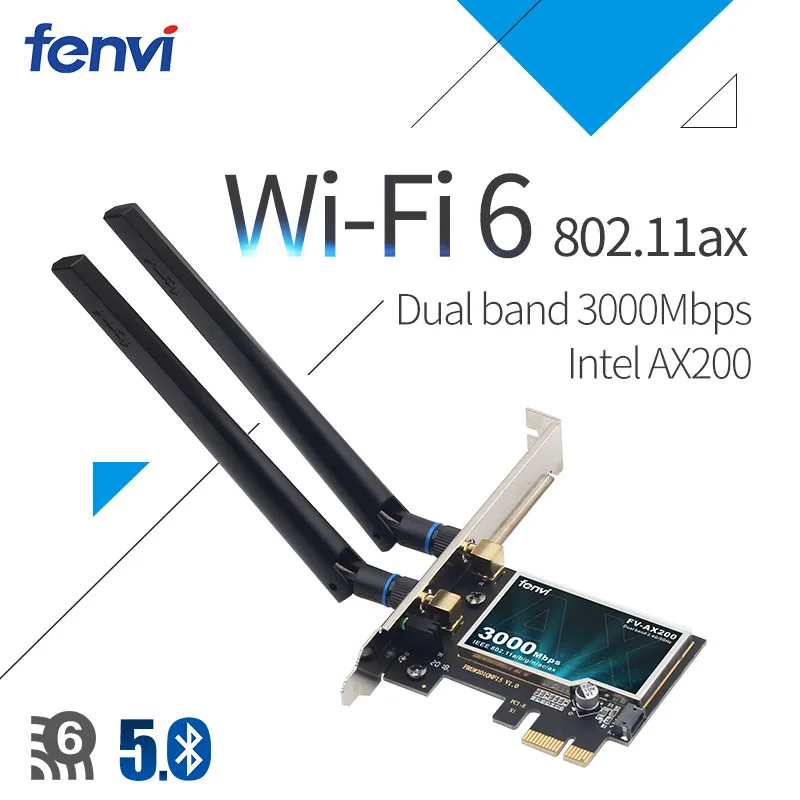 

2974Mbps Wifi6 Adapter Intel AX200 Wifi Card PCIe Wireless Bluetooth 5.0 Dual Band 2.4G/5Ghz 802.11ax/ac Desktop For Windows 10