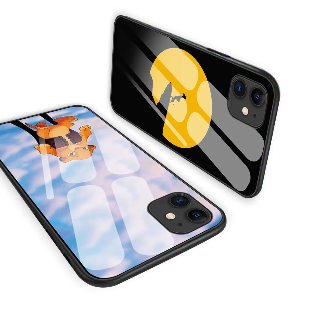 Чехлы Little lion king для iphone 7 8 6 6S Plus, Роскошный чехол из закаленного стекла для iphone 11 11Pro X XR XS MAX