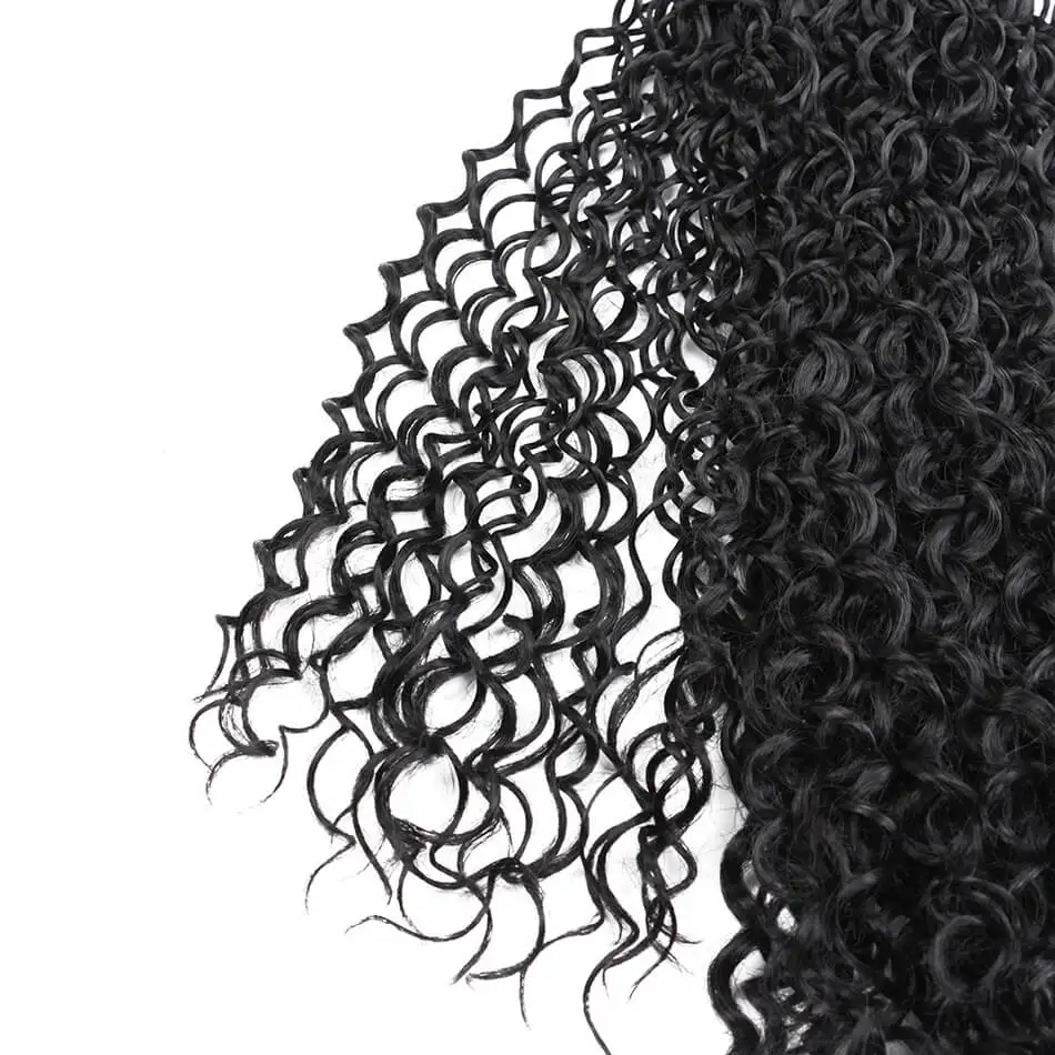 Beauty On Line Synthetic Clip in High Temperature Fiber Hair Extensions Jerry Curly 7 Pieces/Lot 22Inches Natural Black Color