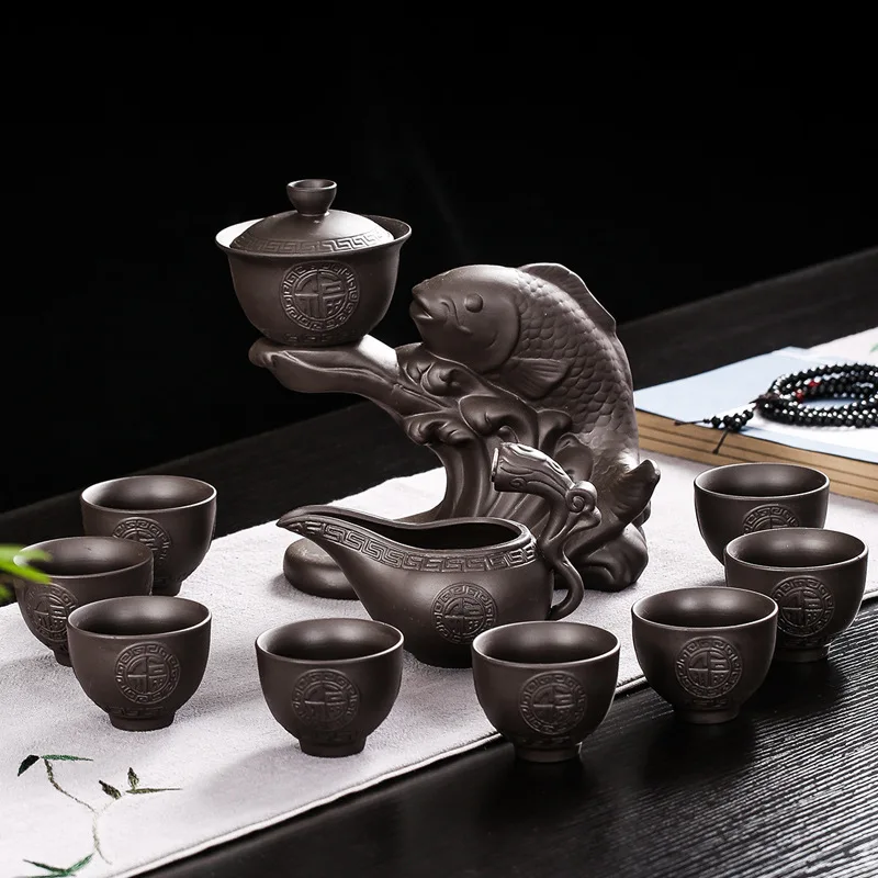 

Clay Top Grade Lazy Tea Set Ceramic Fully Semi-automatic Set Household Kung Fu Teapot Tea Cup Small Tea Making Device Special Of