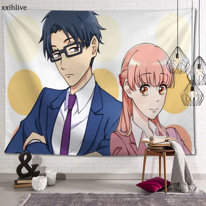 Custom Wotakoi Love Is Hard For Otaku Anime Decoration Home Decor  Psychedelic Tapestry Abstract Carpet Wall Cloth Tapestries|Tapestry| -  AliExpress