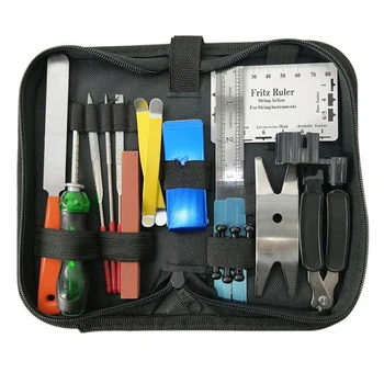 

22Pcs Guitar Tool Kit Maintenance Tool String Kit String Operation Ruler Measurement Tool Multi-Function Wrench Set