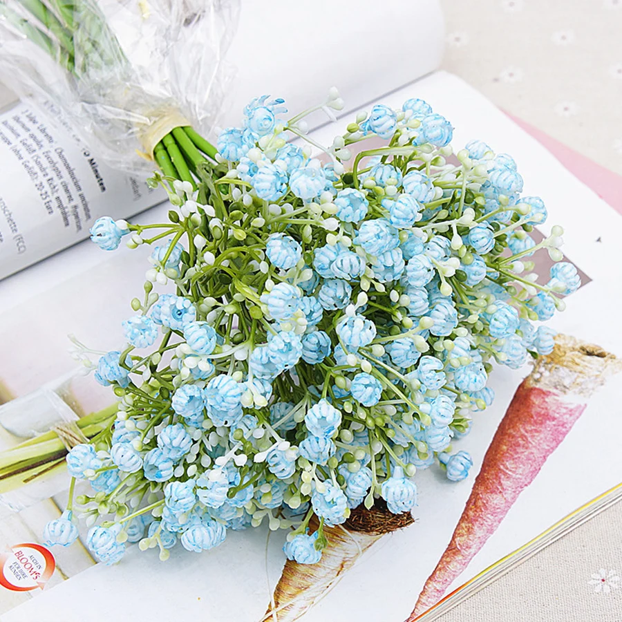 Гипсофилы пластиковые цветы искусственные 12 шт. DIY Свадебный Цветочный букет свадебная композиция домашний обеденный стол Декор детское дыхание