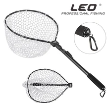 

LEO Folding Fishing Net,Fly Fishing Landing Net Soft Rubber Safe Catch and Release,Comfortable EVA Handle with Sturdy Carabiner