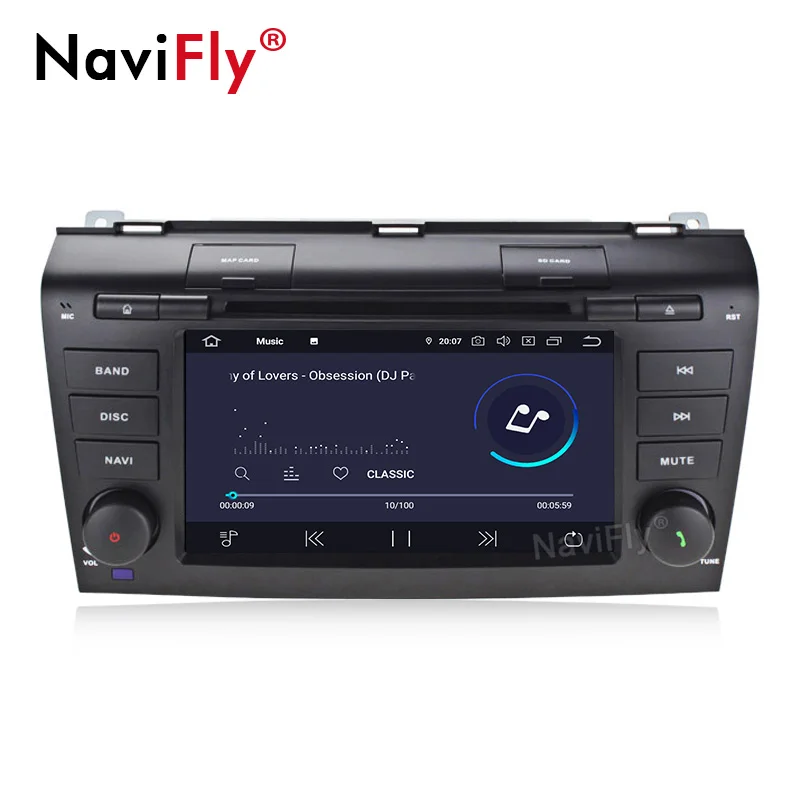 NaviFly Android 9,0 автомобильный мультимедийный плеер gps навигация для Mazda 3 мазда3 2003-2009 Автомобильный Радио DVD стерео HD 8 Core 4+ 64G AM FM