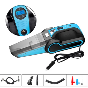 

4 In 1 Portable Dust Collect Tire Inflate Handheld Interior Car Vacuum Cleaner Digital Display Led Multifunctional Pump Pressure