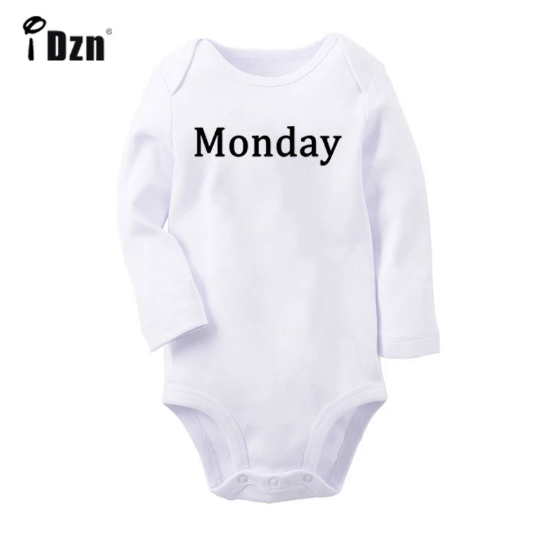 YbBaby2123WC Понедельник вторник среда, детское боди для новорожденных, детей ясельного возраста Комбинезоны комбинезон одежда из хлопка в подарок - Цвет: YbBaby2123WC
