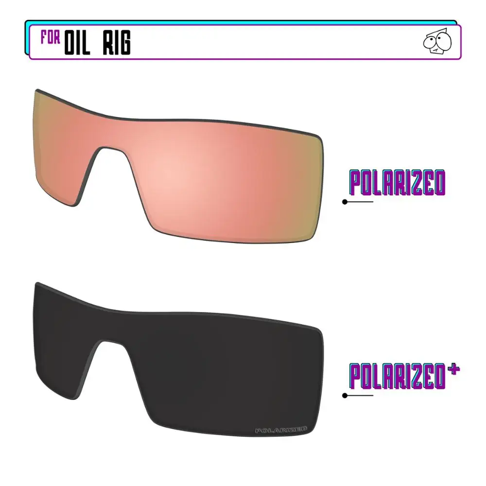 

EZReplace Polarized Replacement Lenses for - Oakley Oil Rig Sunglasses - BlackP Plus-RoseP