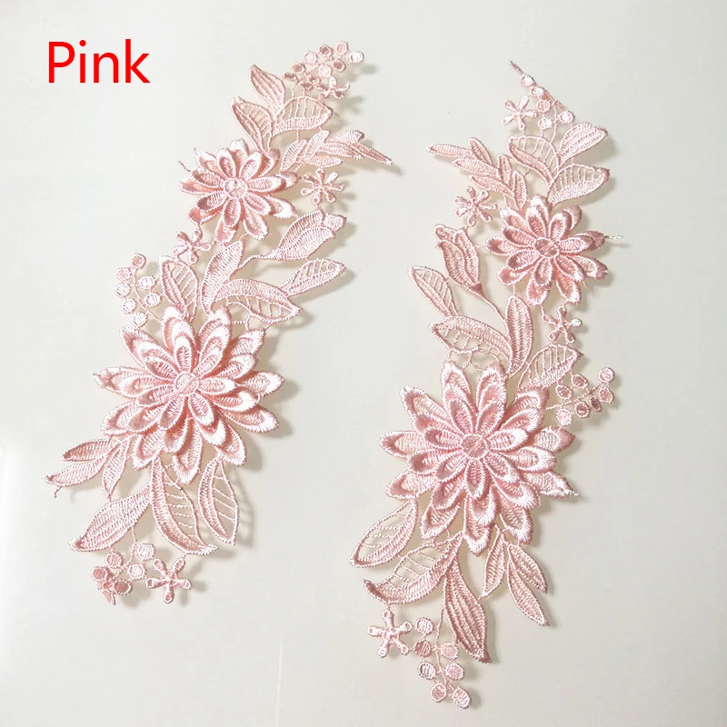 Китайские Цветочные кружевные нашивки полиэстер вышитое кружево швейная