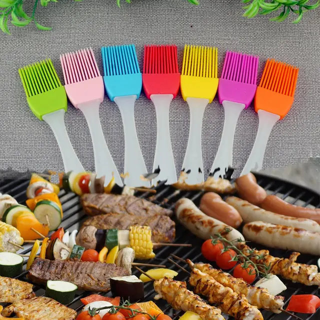 7 Színű Szilikon Barbeque Kefe Főzés Bbq Hőálló Olajkefék Sütemény Sütőszerszámok Élelmiszer -Minőségű Tésztakefe Konyha Szerszámok - Image 2