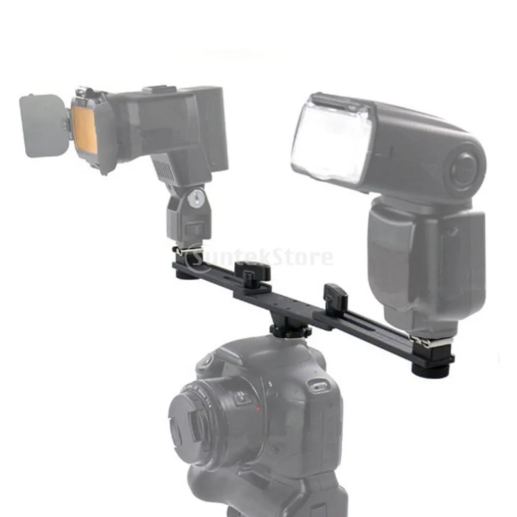 Фотовспышка Двойной Горячий башмак Flash speed lite Монтажный кронштейн для камеры Canon
