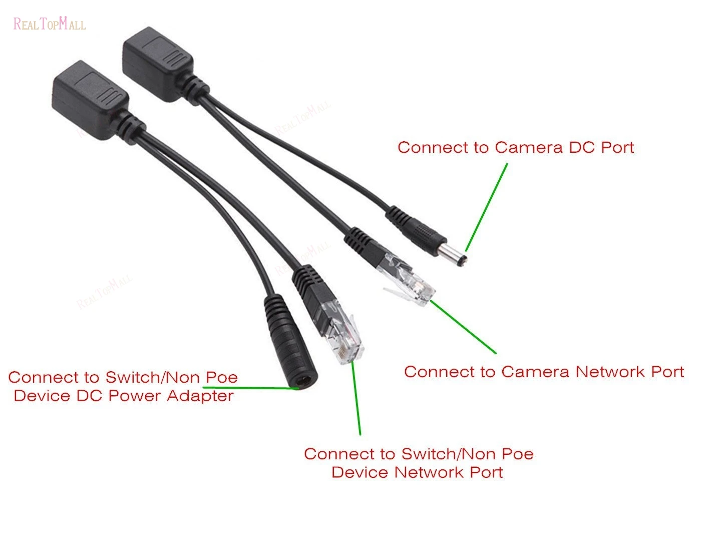 Горячая POE кабель пассивная мощность через Ethernet адаптер кабель POE сплиттер инжектор модуль питания 12-48 В для ip-камеры