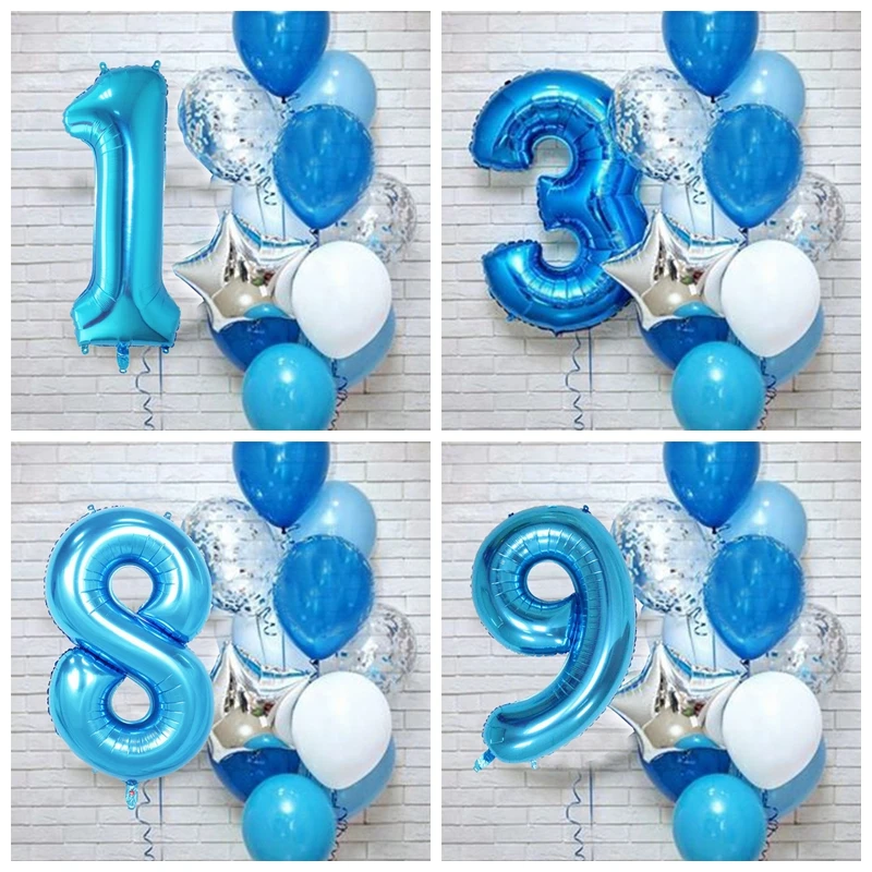 LARGE FOIL BALLOON NUMBER BLUE 1 BIRTHDAY PARTY SUPPLIES