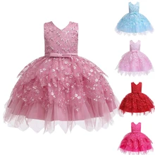 Детское платье-пачка принцессы с жемчугом для крещения и вечеринки для девочек, платье на крестины для маленьких девочек, платье на день рождения для малыша, карнавальное платье, Vestidos