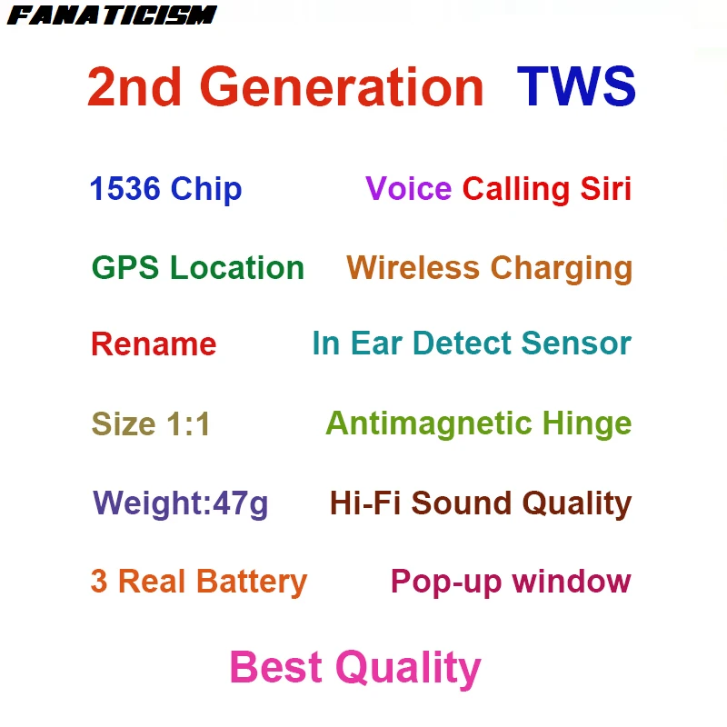 10 шт., новинка, 1536 чип, Bluetooth 5,0, наушники, gps, Беспроводная зарядка, гарнитура, наушники, 1:1, голосовые звонки, Siri Pk, i500, i200, tws