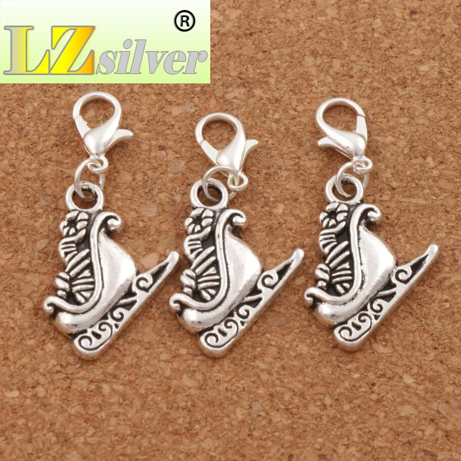 Santa Sleigh Full of Gift Charm Beads 18.6x35mm 80pcs zinc alloy Jewelry DIY C786