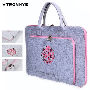 

Laptop Bag 17.3 15.6 14 13.3 Fashion Wool Felt Laptop Bag Briefcase for MacBook Air 13 Case Notebook Bag for MacBook Pro 13 Case