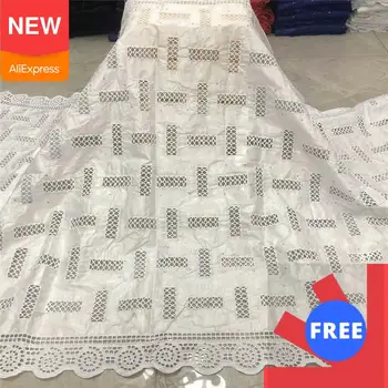 

White Wedding bazin riche fabric embroidered eyelet lace fabric bazin brode jacquard Guinea Brocade for women dress 5yards BL356