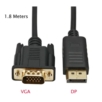 

1.8M DP TO VGA cable ,Displayport Male to VGA Male RGB D-SUB cord adapter black 5.9ft