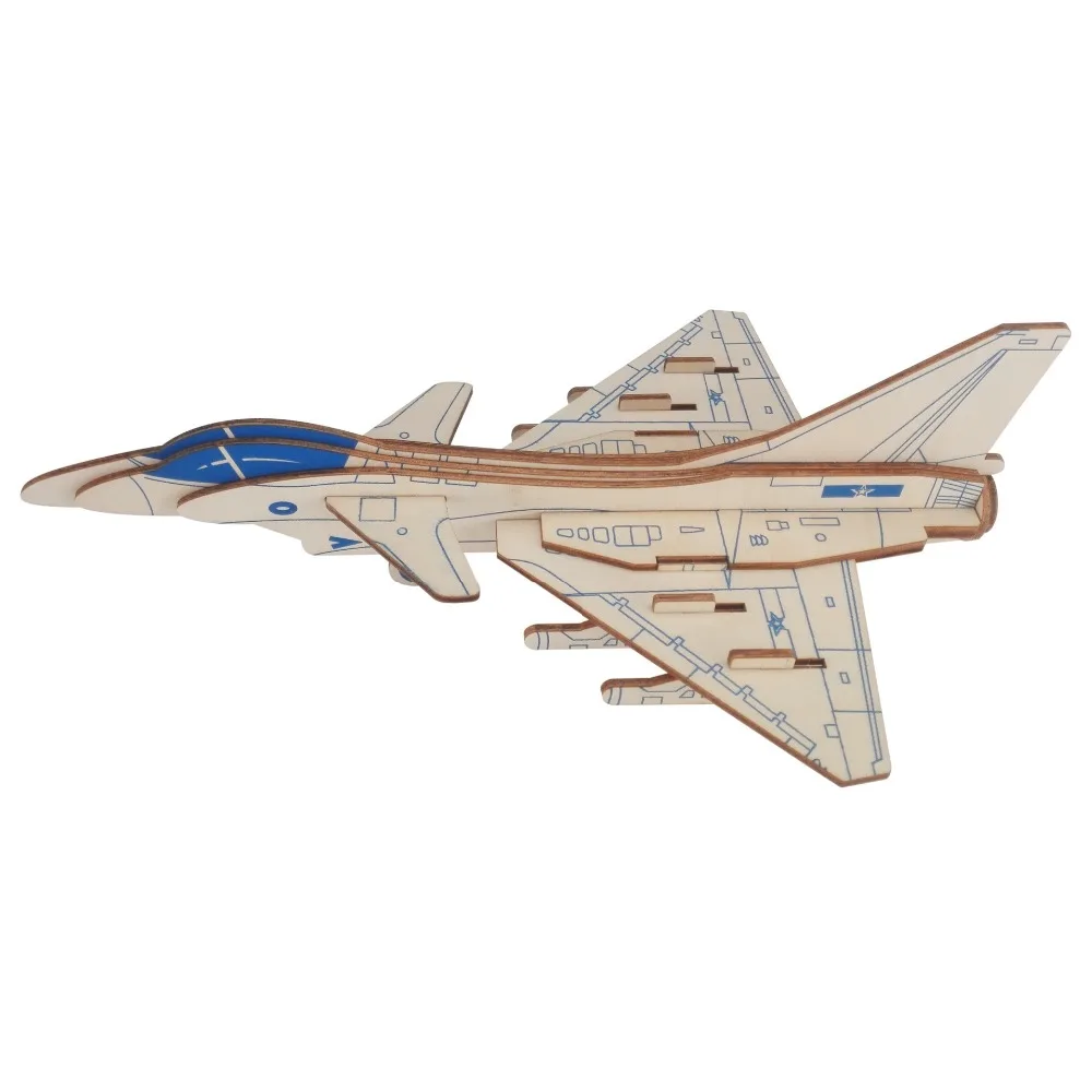 J-10 Raptors Jet DIY 3D деревянная головоломка по дереву сборочный Набор для резки деревянных игрушек для рождественского подарка 3162