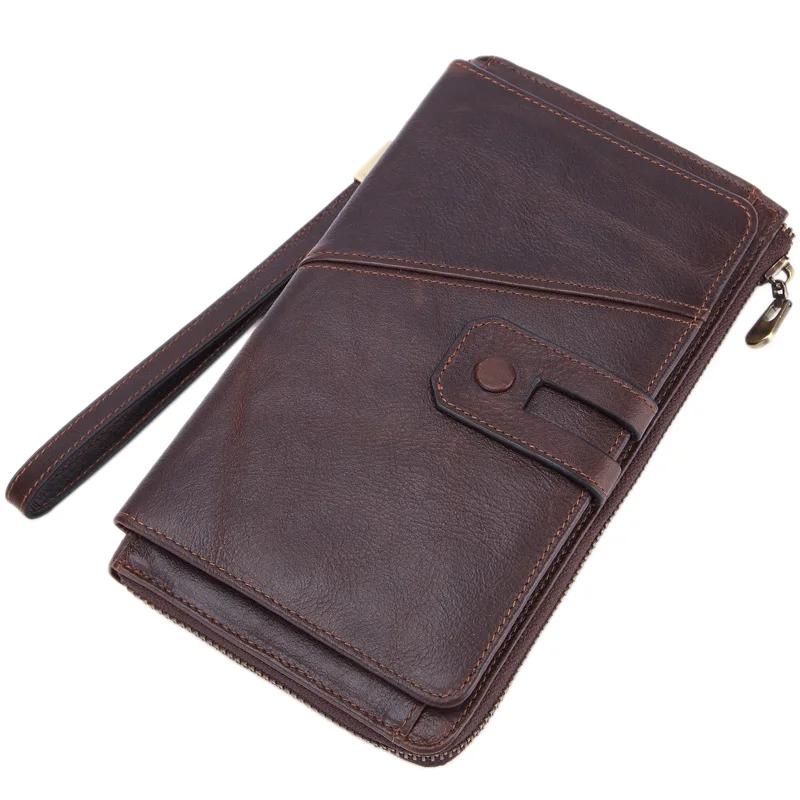

JHD-MISFITS Clutch Bag Leather Long Zipper Wallet Card Bag Male Mobile Phone Bag Handbag